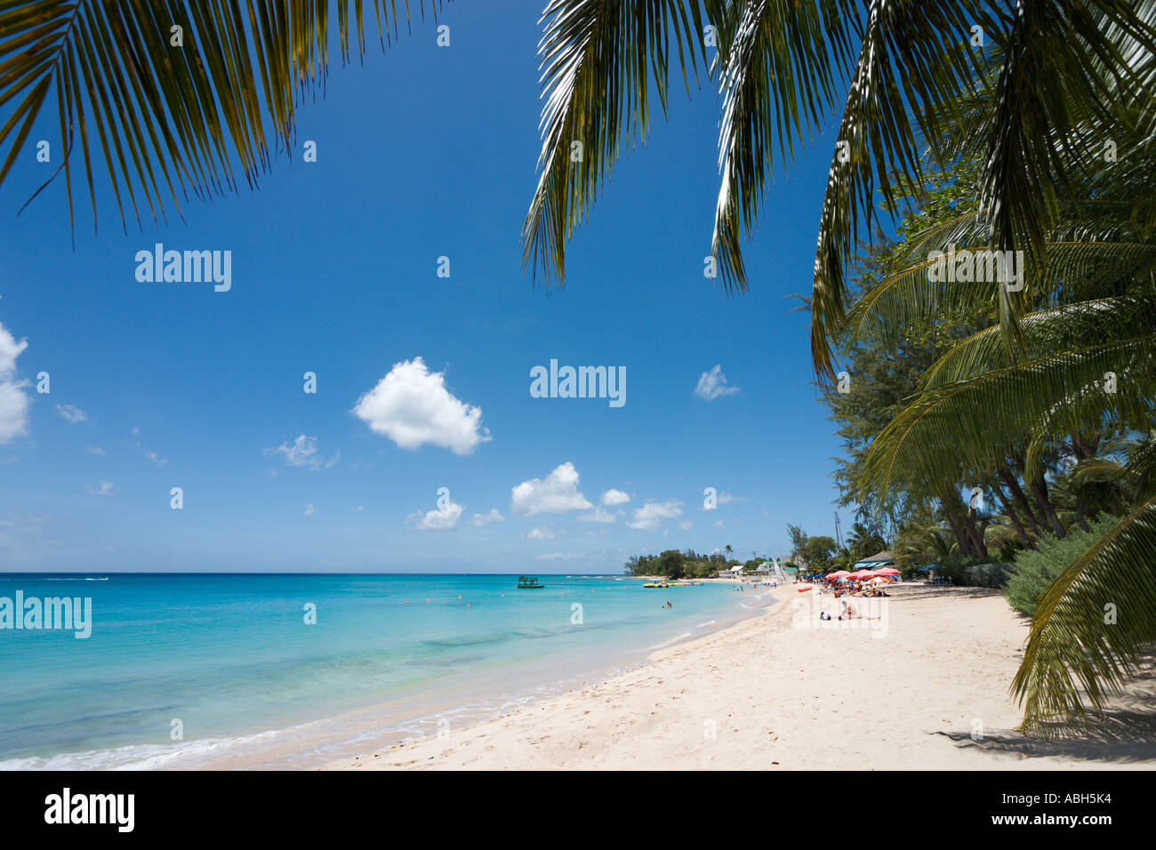 Spiaggia, Mullins Bay, West Coast, Barbados, Piccole Antille, West Indies, dei Caraibi Foto Stock