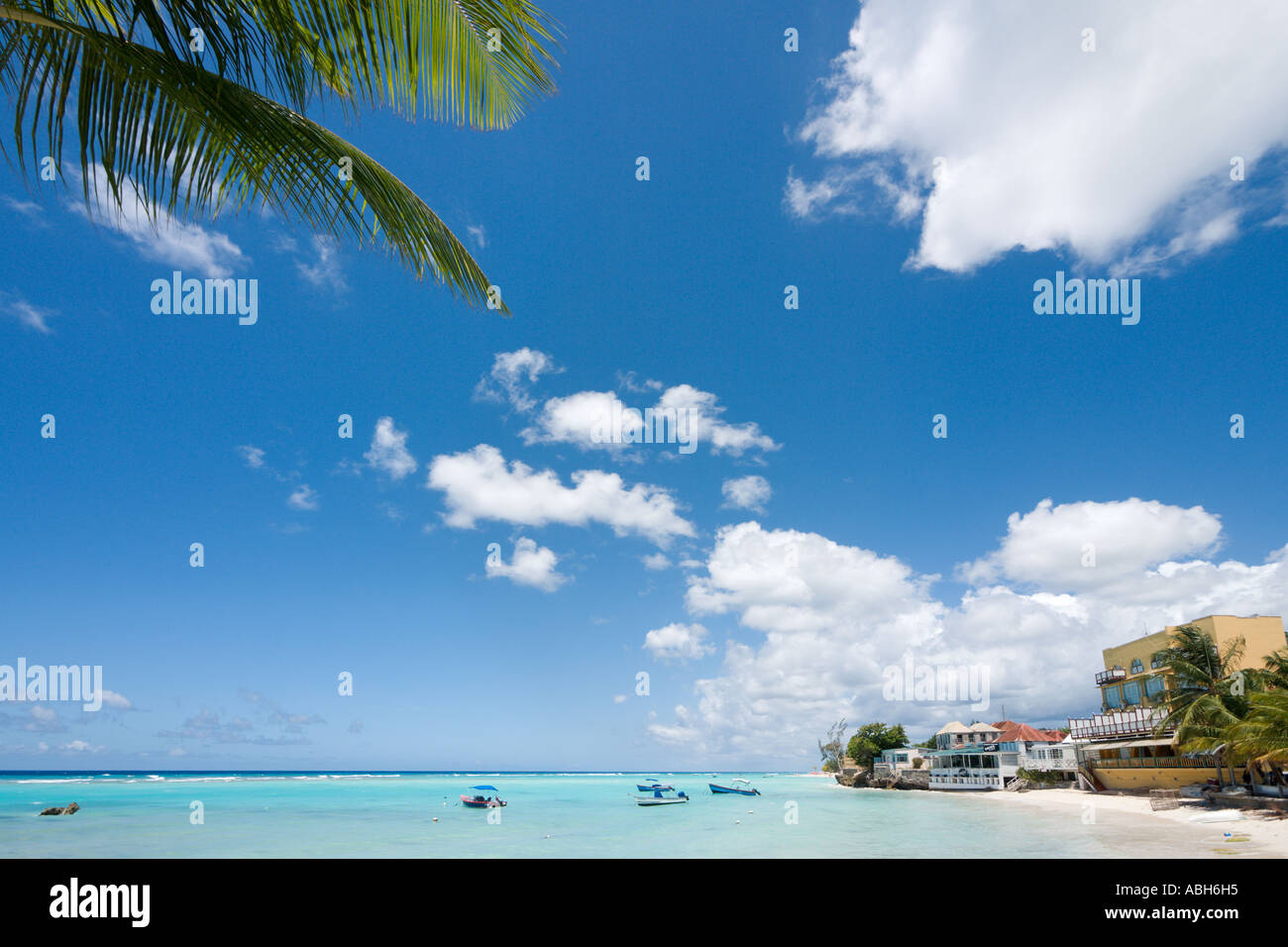 Beach di St Lawrence Gap, South Coast, Barbados, Piccole Antille, West Indies, dei Caraibi Foto Stock