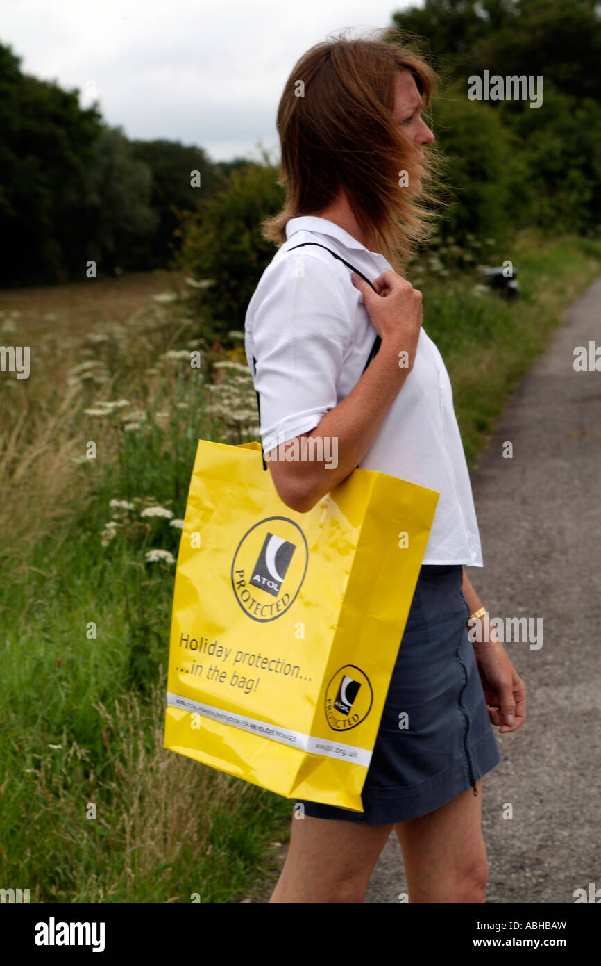 Aria ATOL pacchetto vacanza organizzazione di protezione borsa di trasporto Foto Stock