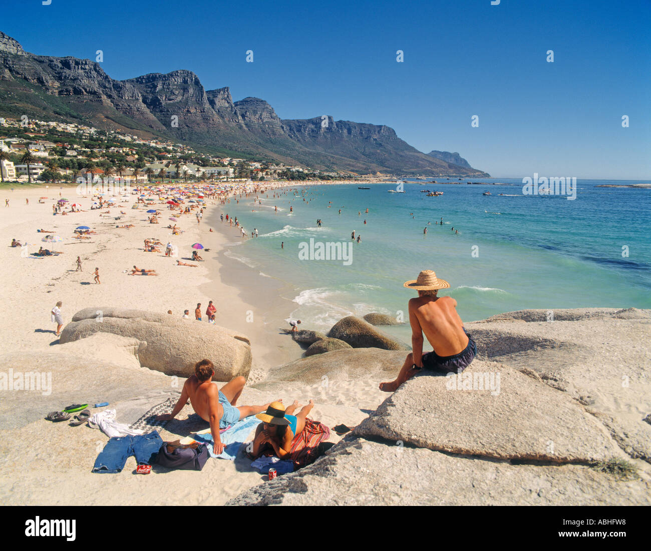 La spiaggia di Camps Bay Cape Province Sud Africa Foto Stock