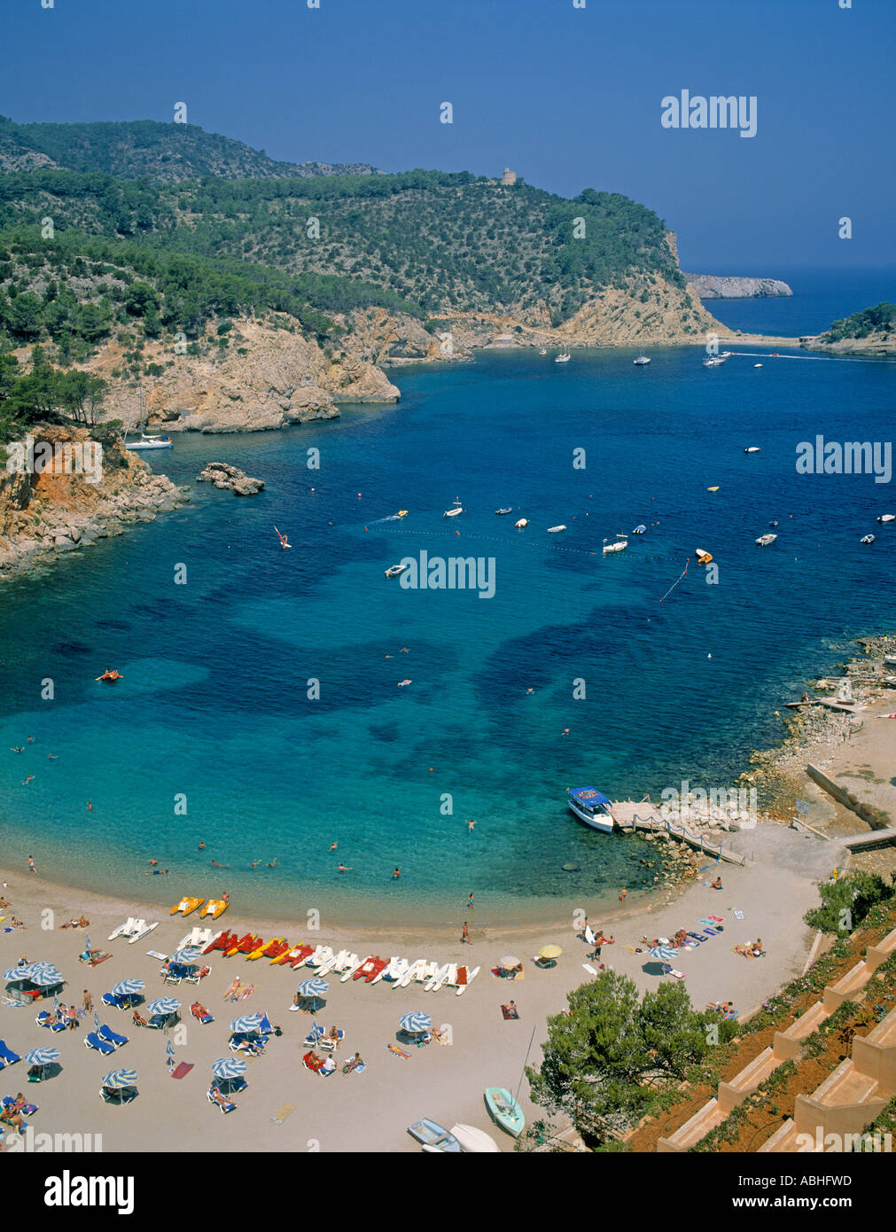 Cala San Miguel Ibiza Isole Baleari Spagna Foto Stock