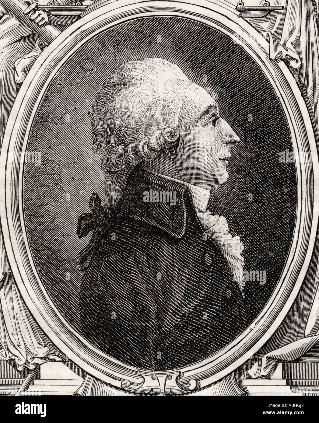 Jean-Baptiste du Val-de-Grâce, barone de Cloots, 1755 – 1794, aka Anacharsis Cloots. Nobile prussiano, figura significativa della Rivoluzione francese. Foto Stock