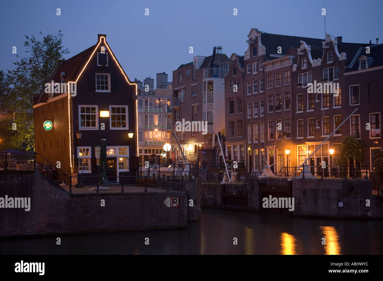 De Slujswacht Oude Schans brown cafè Amsterdam Olanda Foto Stock