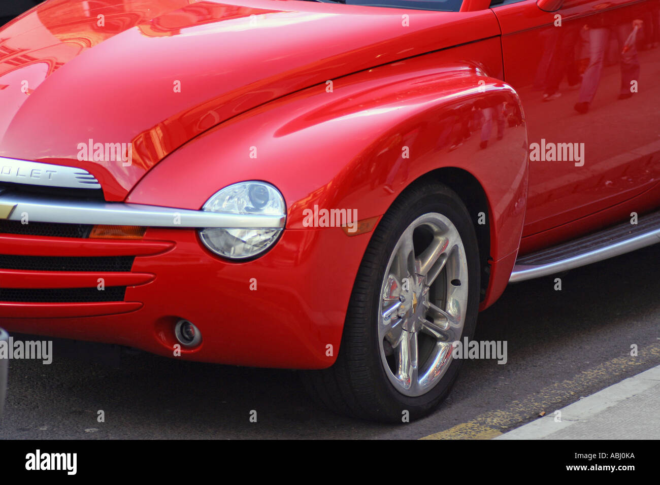 Dettaglio, Rosso Chevrolet, Glasgow, Scotland, Regno Unito. Foto Stock