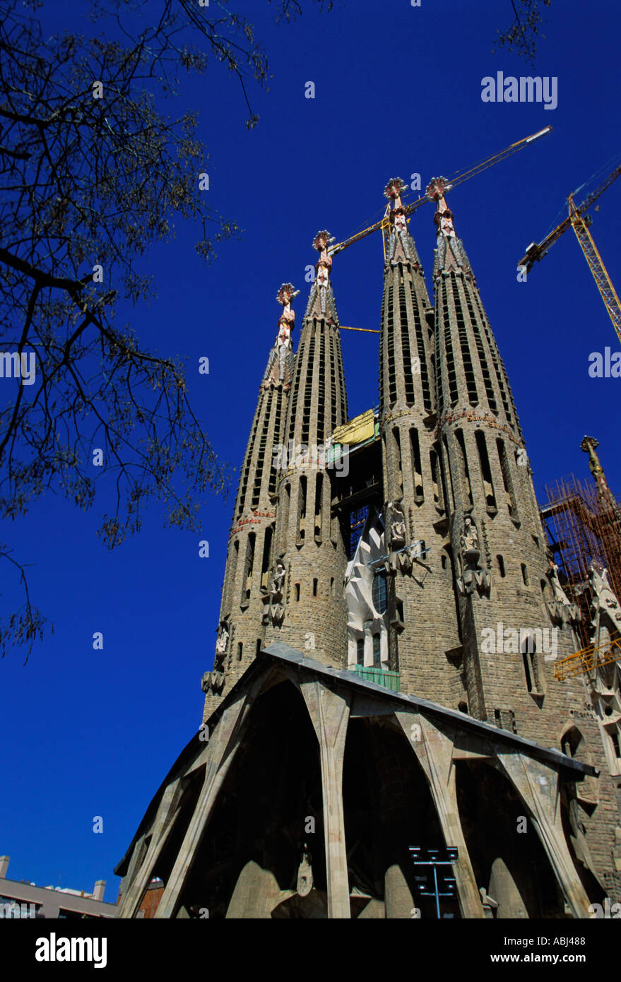 Barcellona, Sagrada Familia chiesa in costruzione. Data di scatto aprile 2004 Foto Stock