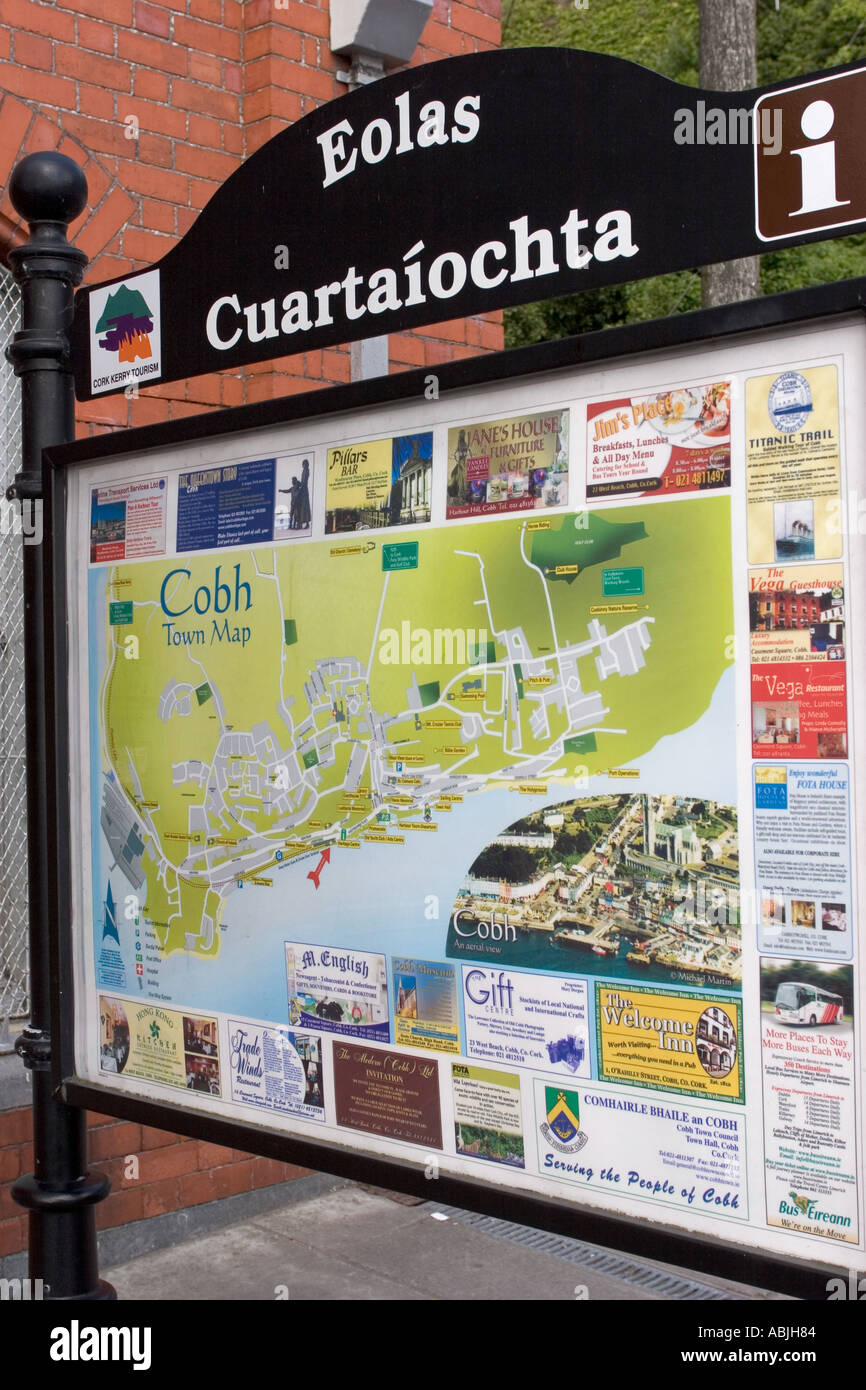 Mappa città Cobh Cork in Irlanda Foto Stock