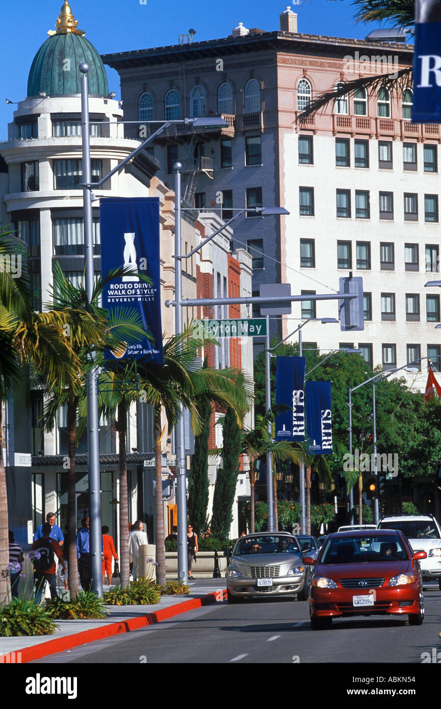 RODEO DRIVE BEVERLY HILLS LOS ANGELES Foto Stock