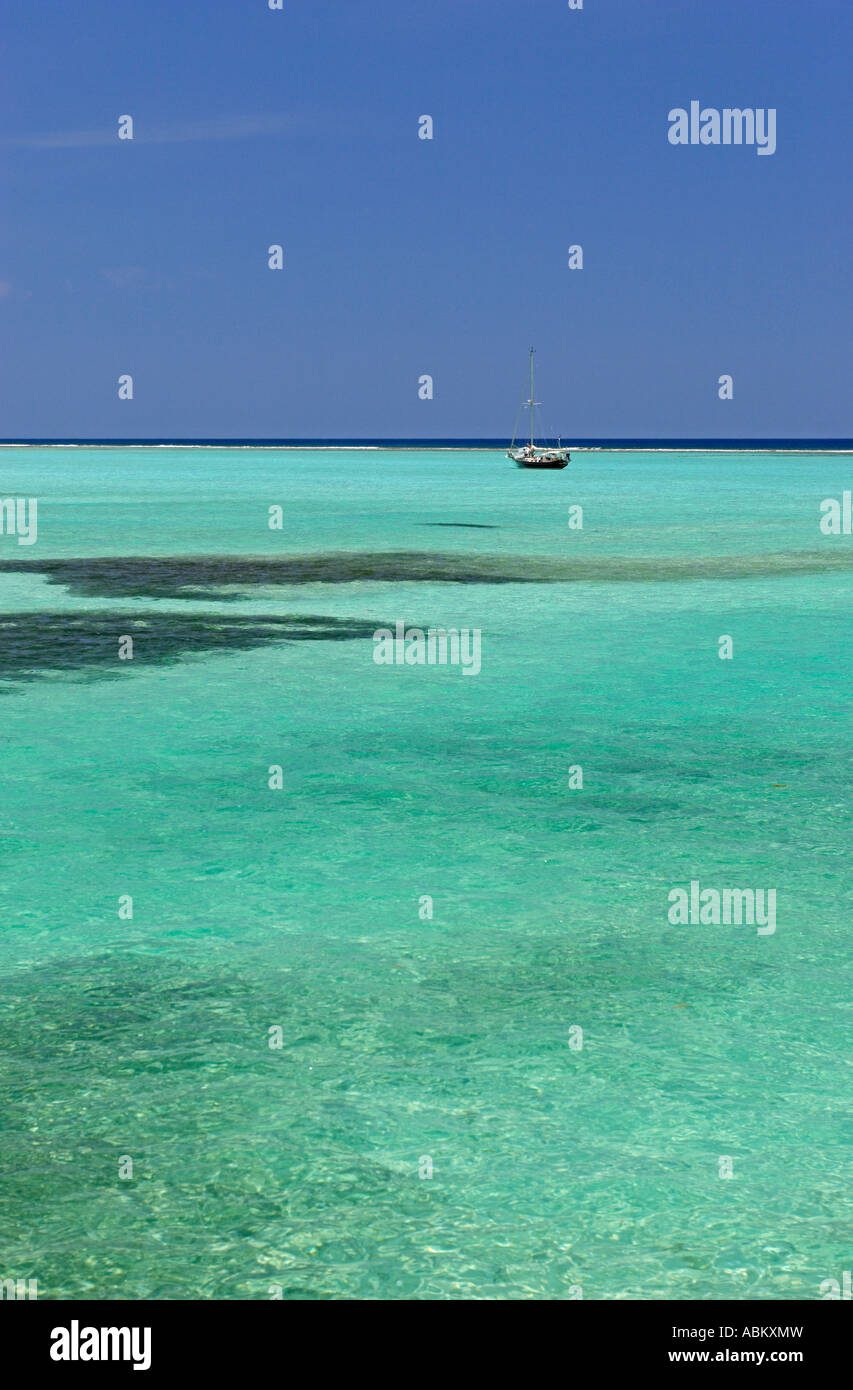Laguna turchese del Mar dei Caraibi Foto Stock