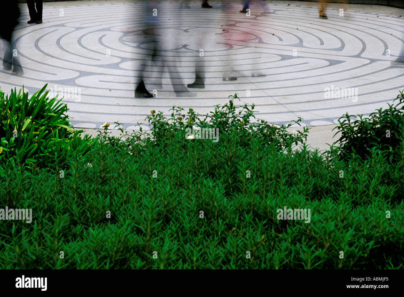 California, San Francisco, Cattedrale di Grace, labirinto Foto Stock