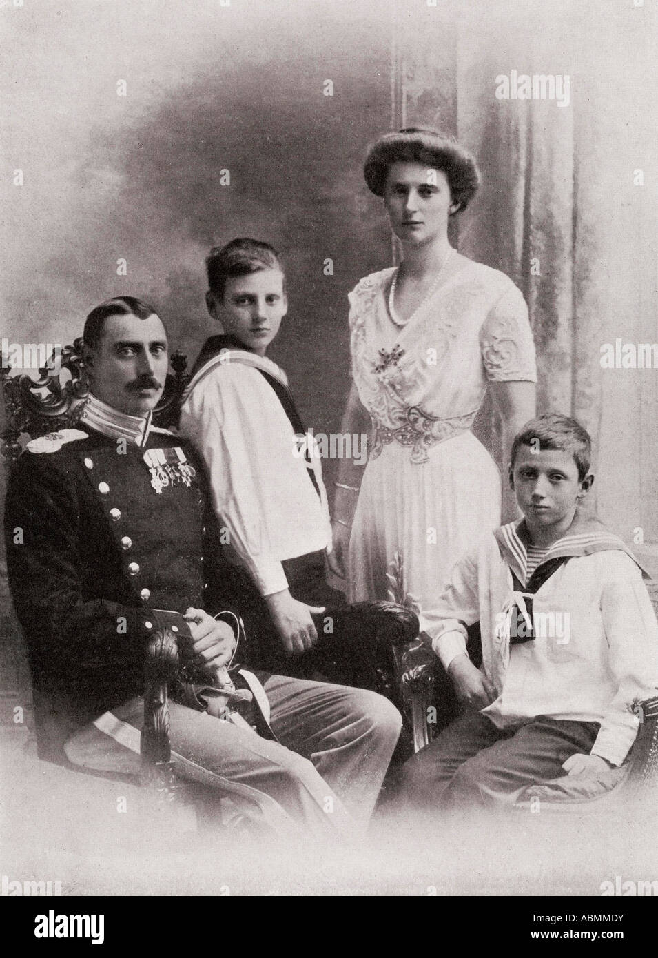 La famiglia reale danese nel 1912 Foto Stock