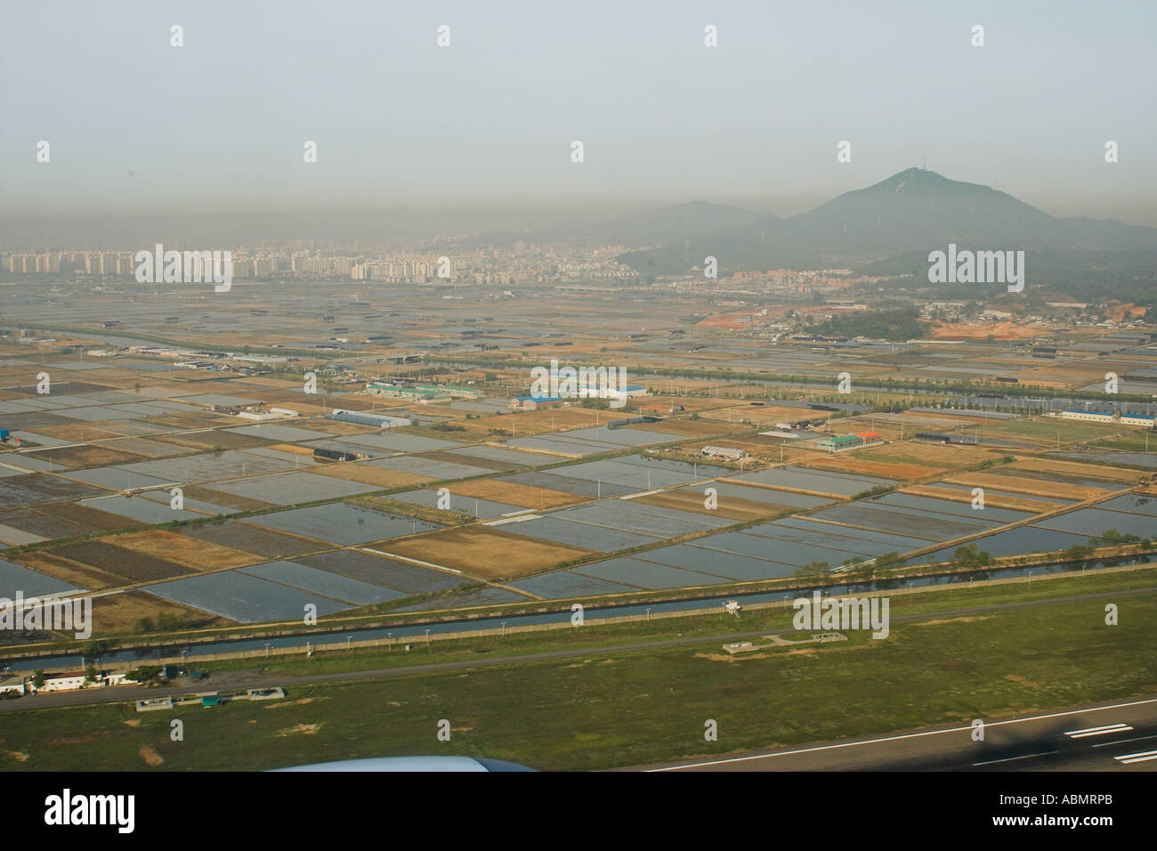 Vista aerea di piantagioni nei pressi di Seoul Gyeonggi Do Corea del Sud Foto Stock