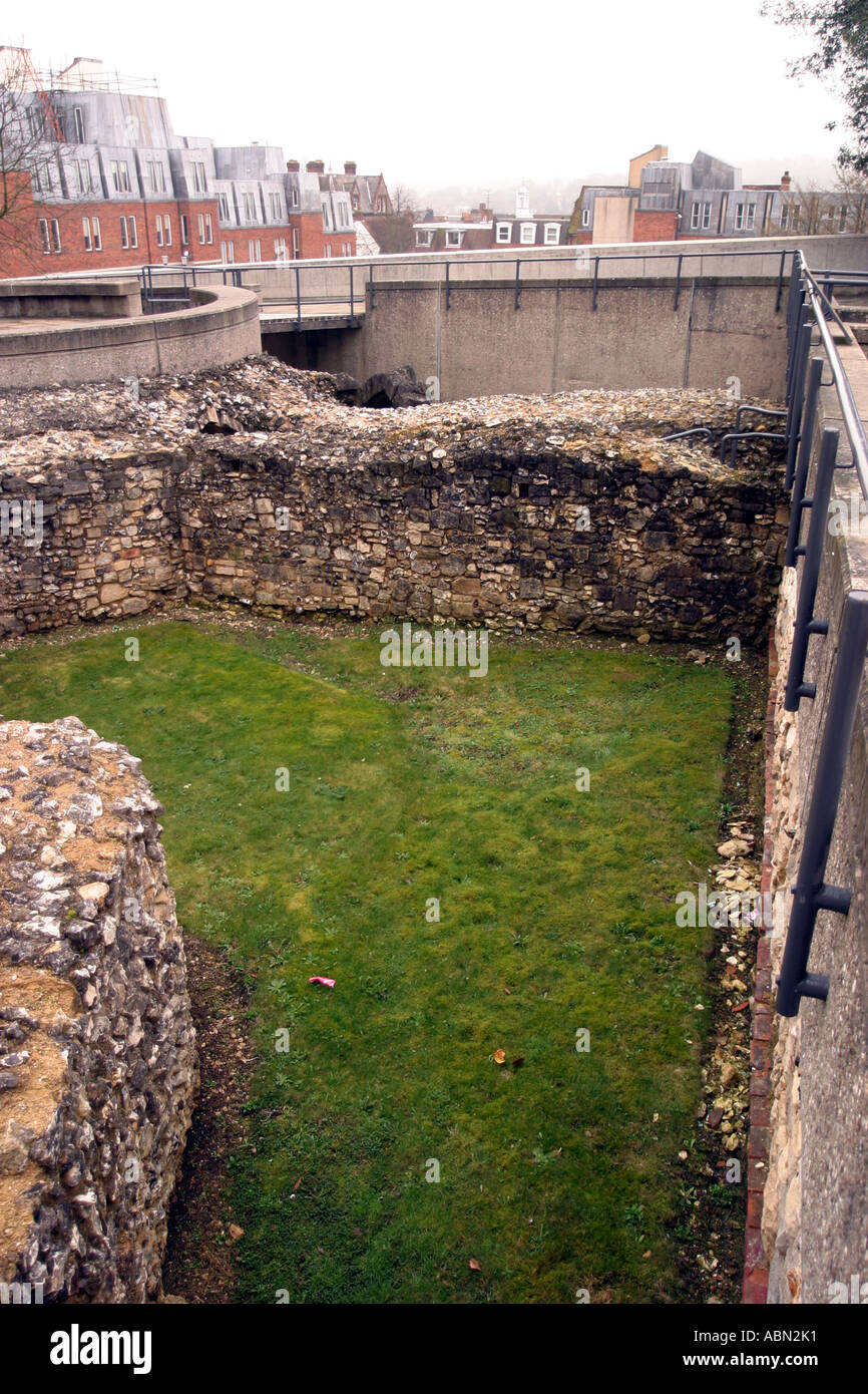 Winchester Hampshire Winchester Castle poco rimane di William 1 Castello fu tenuto dai realisti nella guerra civile e Foto Stock