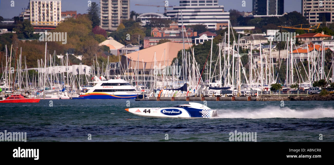 Powerboat Auckland Nuova Zelanda Foto Stock