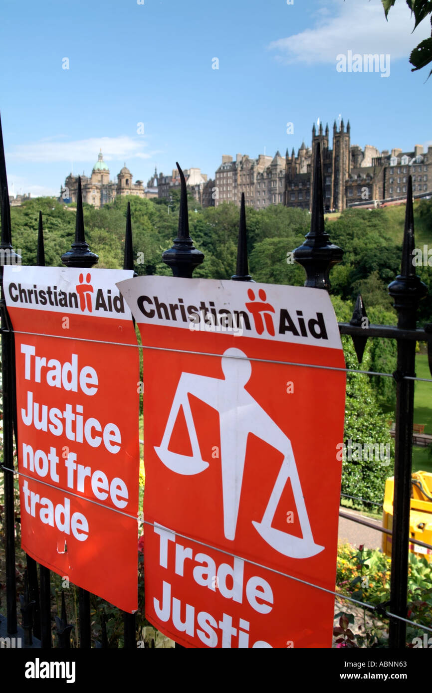 Christian Aid poster per fare la storia di povertà di dimostrazione Foto Stock