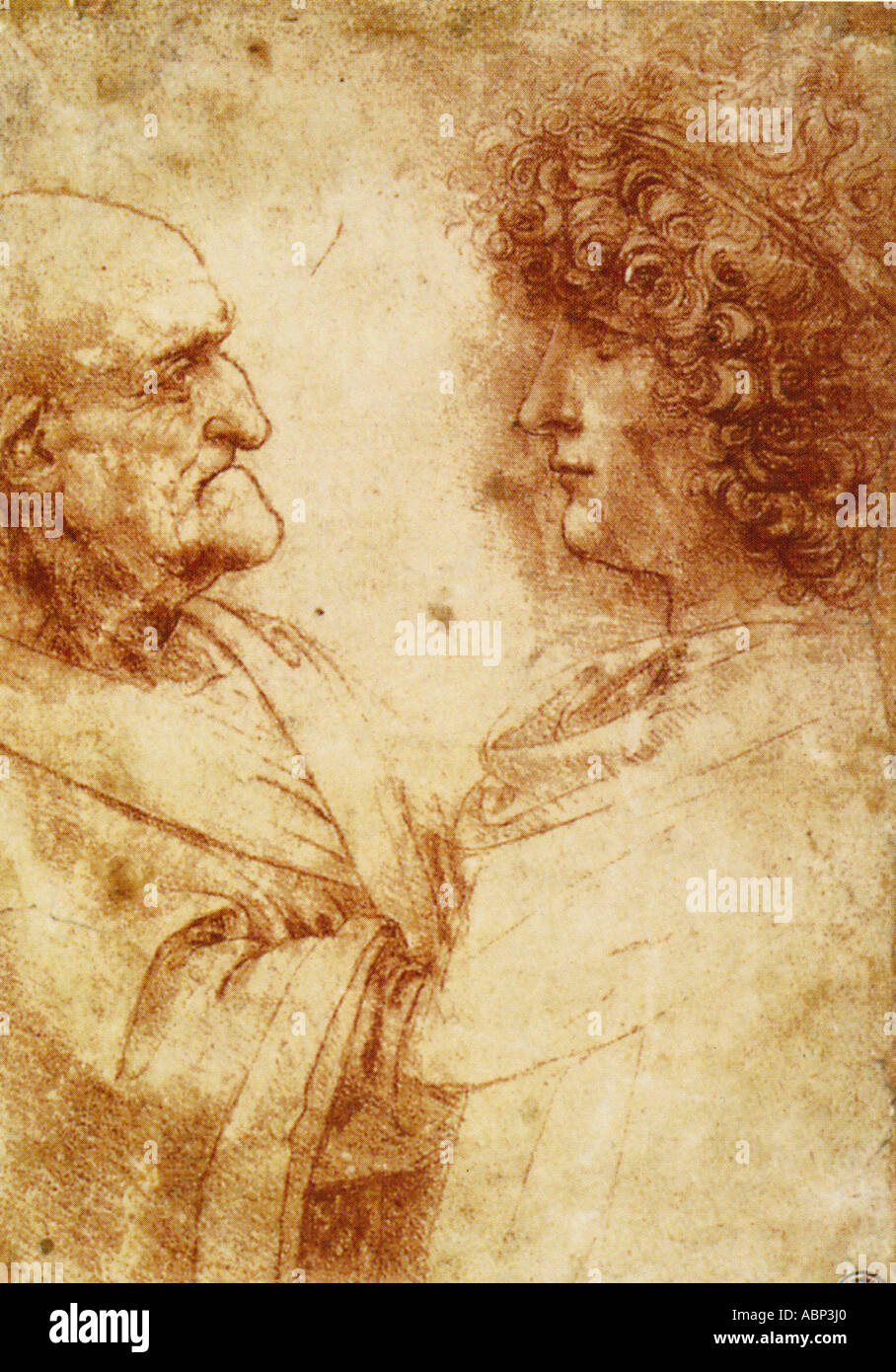 Leonardo da Vinci il vecchio uomo e la gioventù ca. 1495-1500 Foto Stock