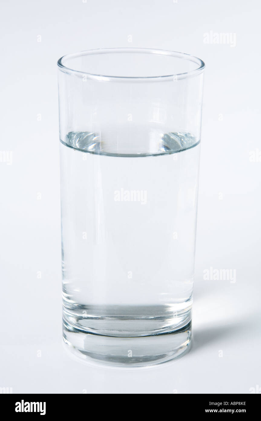 In vetro trasparente di acqua potabile Foto Stock