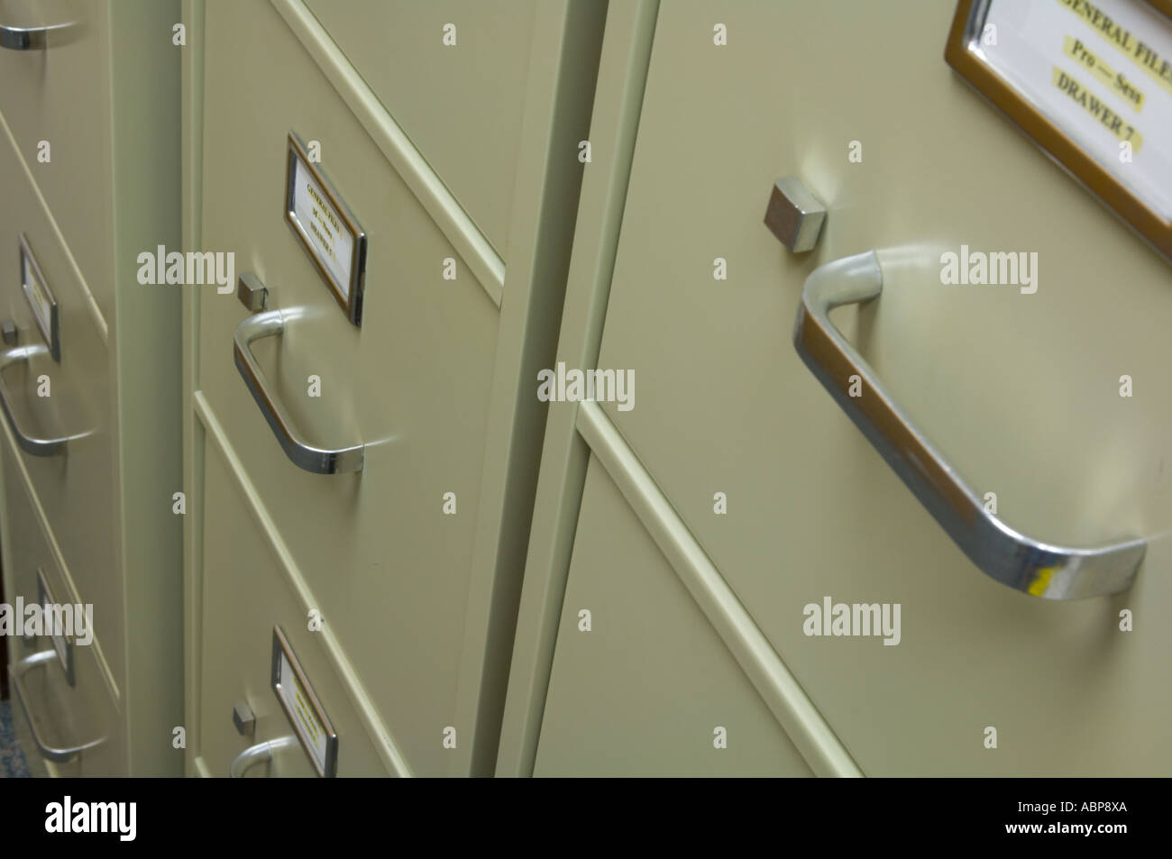 Metallo cabinet file di Office Foto Stock