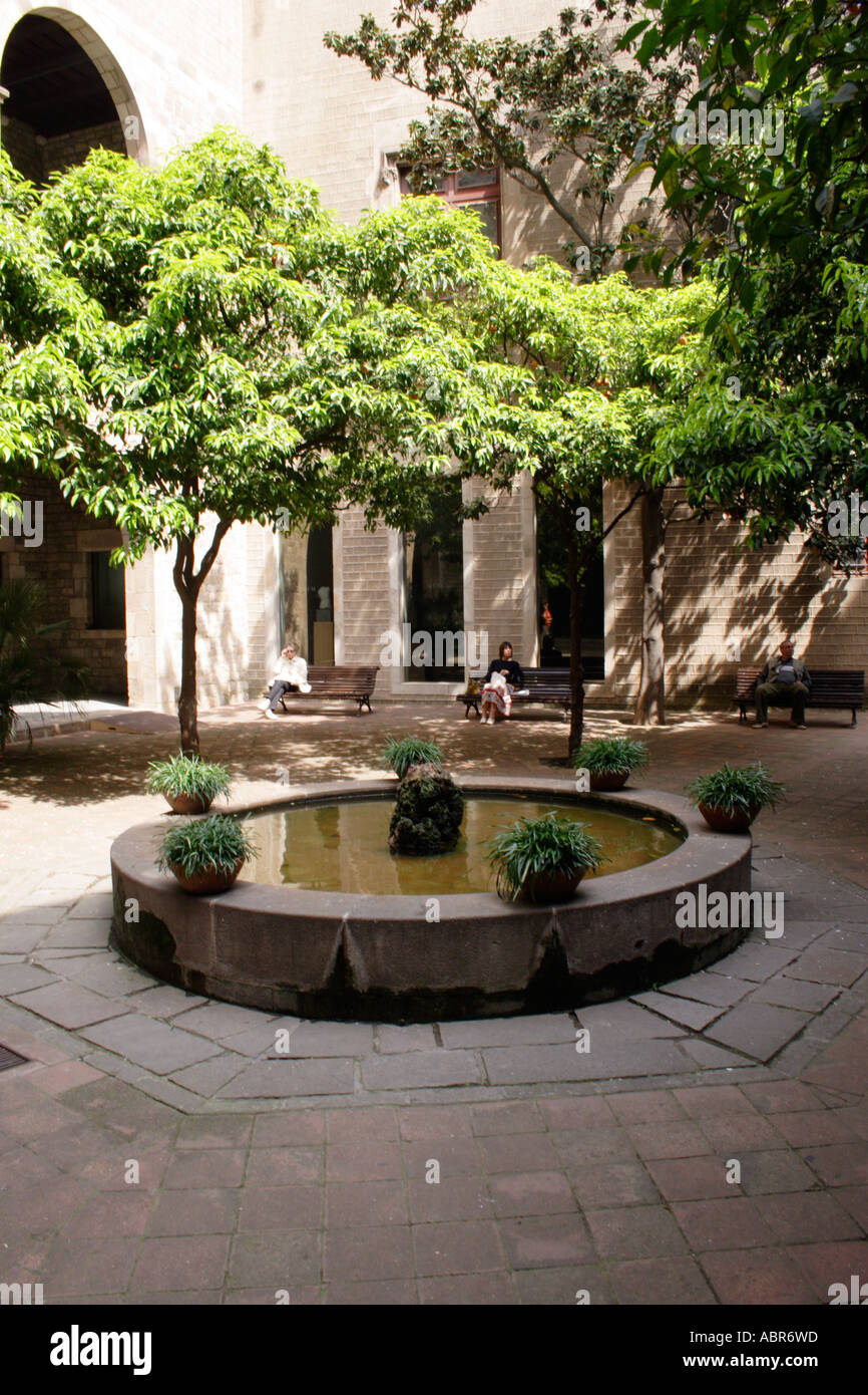 Cortile del Museu Frederic Mares Barcelona Foto Stock