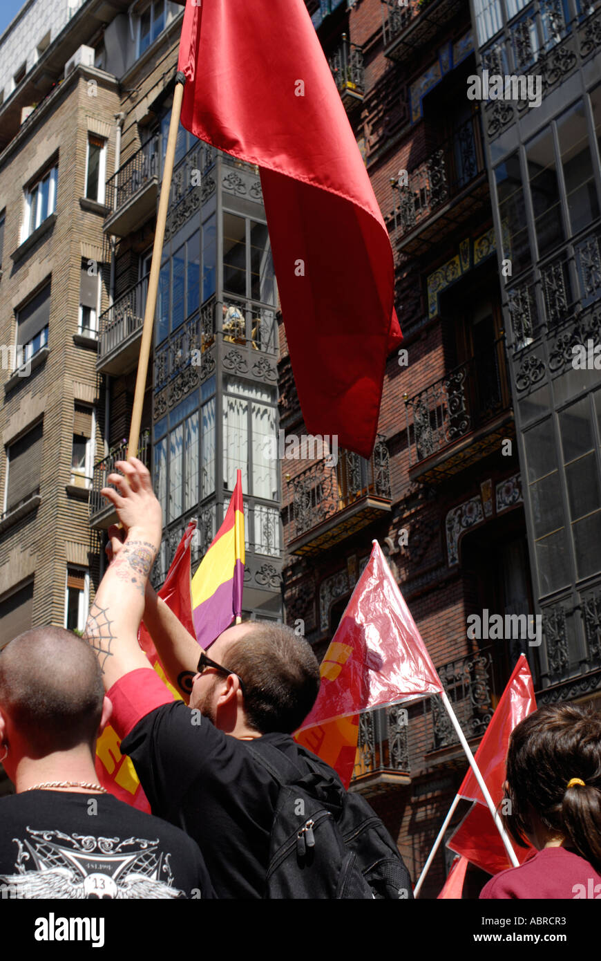 Giorno di maggio celebrazioni a Zaragoza Spagna Foto Stock