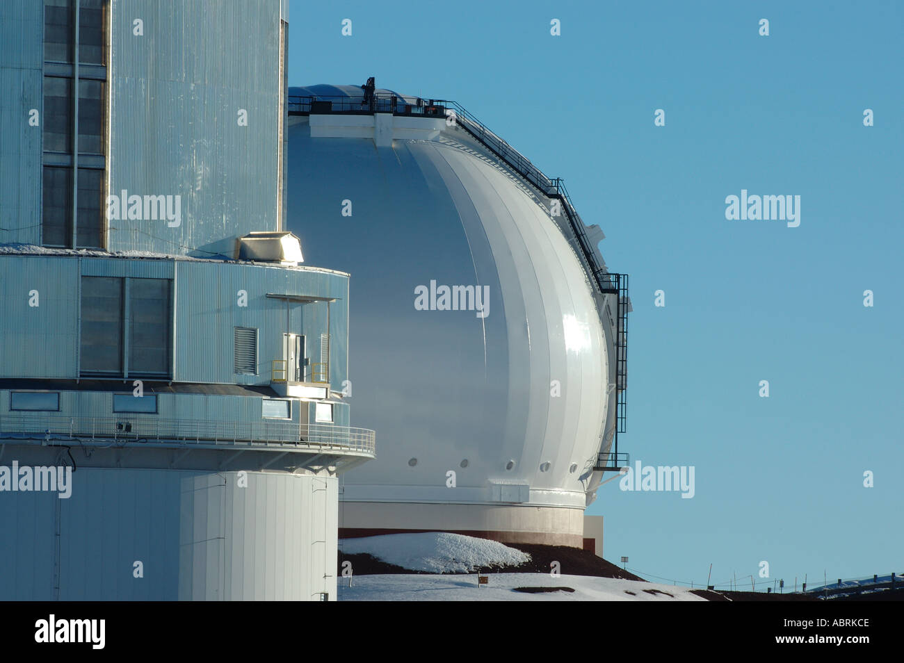 Subaru SouthWest observation deck videocamera web e W M Keck 1 Telescopio Mauna Kea la Big Island delle Hawaii Foto Stock