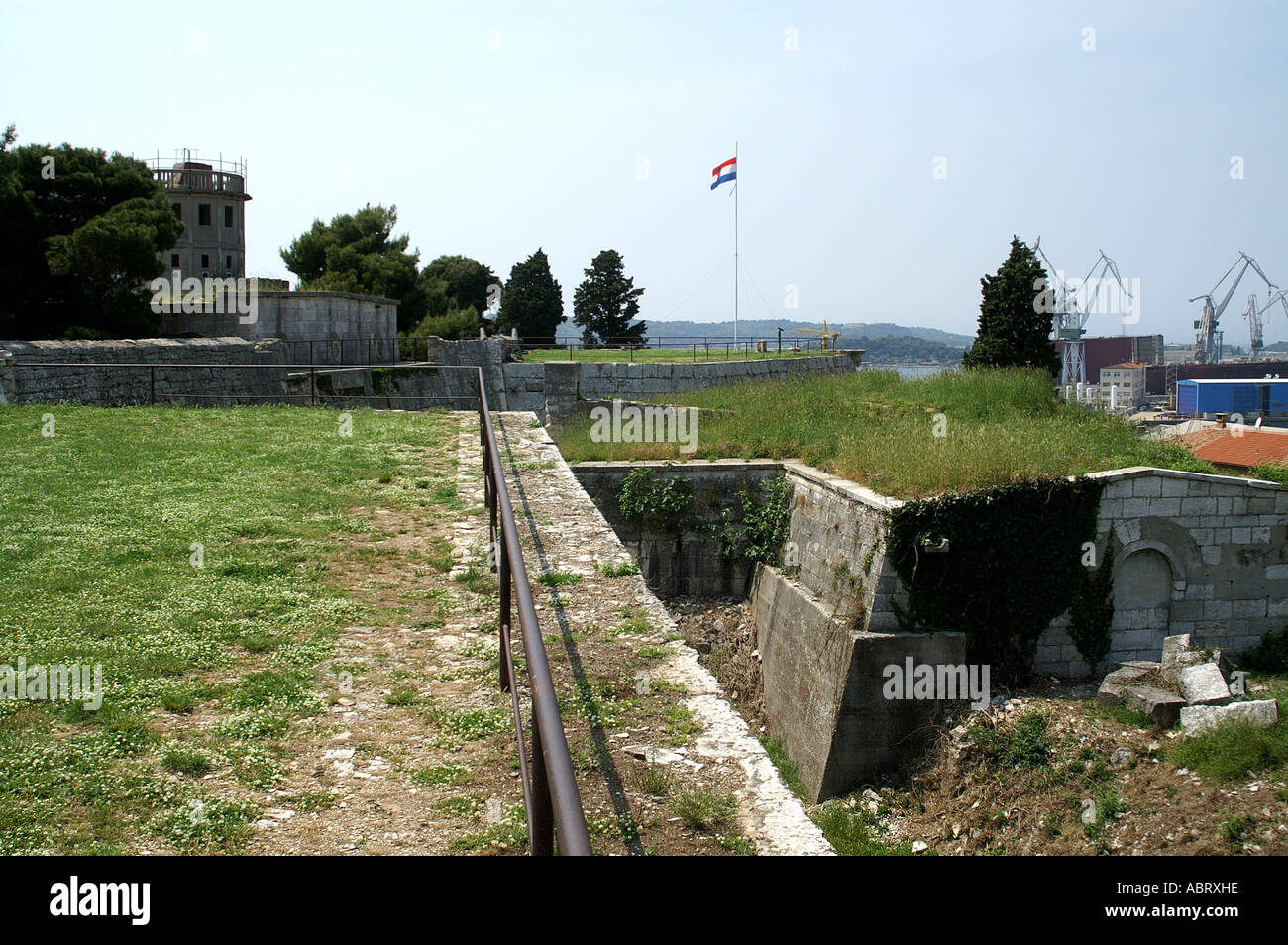 Fortezza di mura - Pula (Pola) Istria Croazia Adriatico Quarnaro Foto Stock