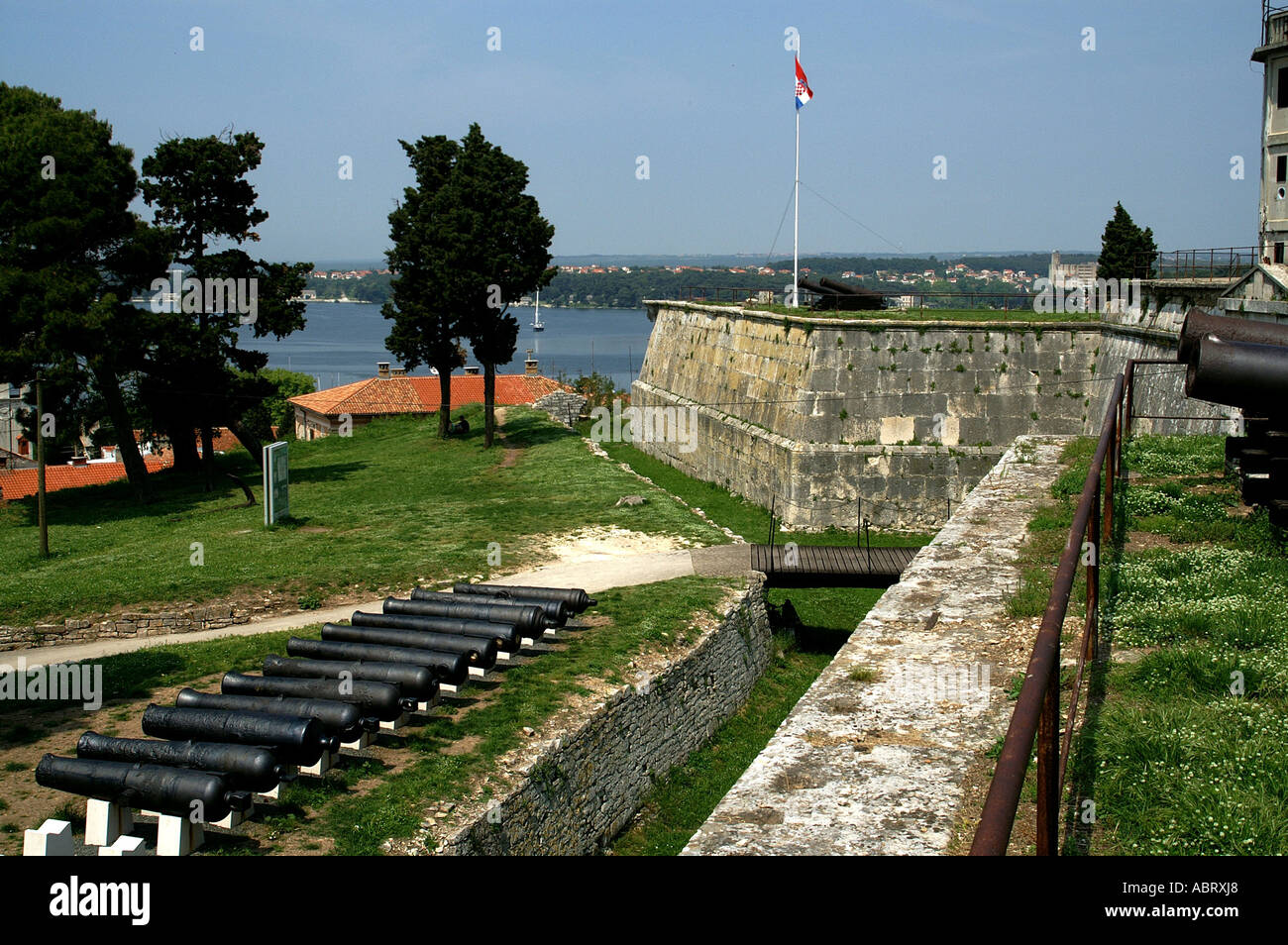 Fortezza di mura - Pula (Pola) Istria Croazia Adriatico Quarnaro Foto Stock