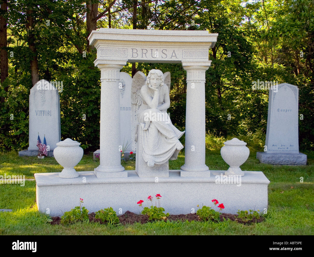 Angelo lapide presso il Cimitero di speranza in barre Vermont il granito capitale del mondo Foto Stock