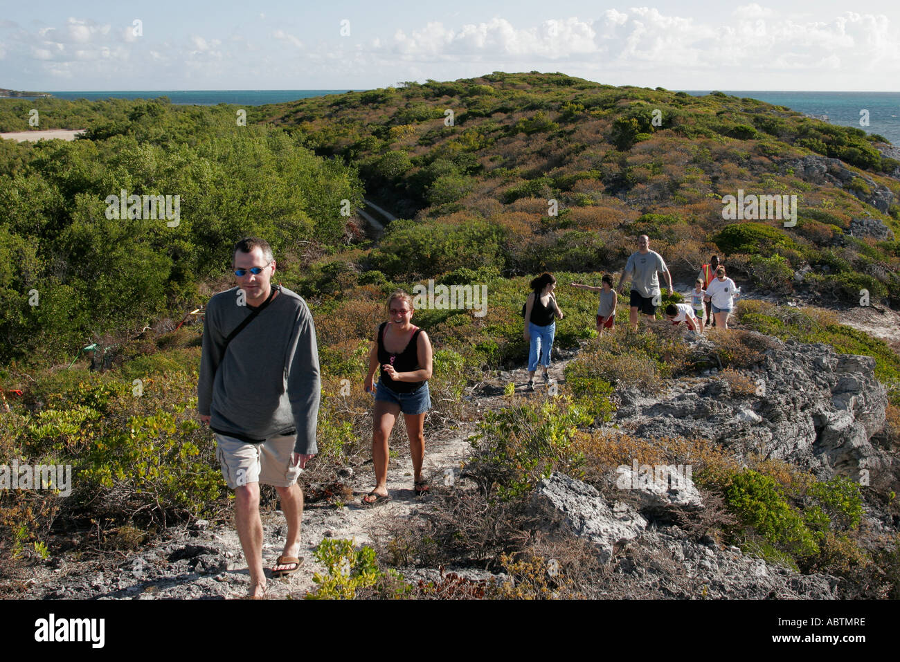 Turks & Caicos,Grand Turk,BWI,B.B.i,British West Indies,Caraibi,Oceano Atlantico,acqua,catena delle Isole Bahamas,tropicale,Hawknest Plantation,Gun Hill,dun Foto Stock