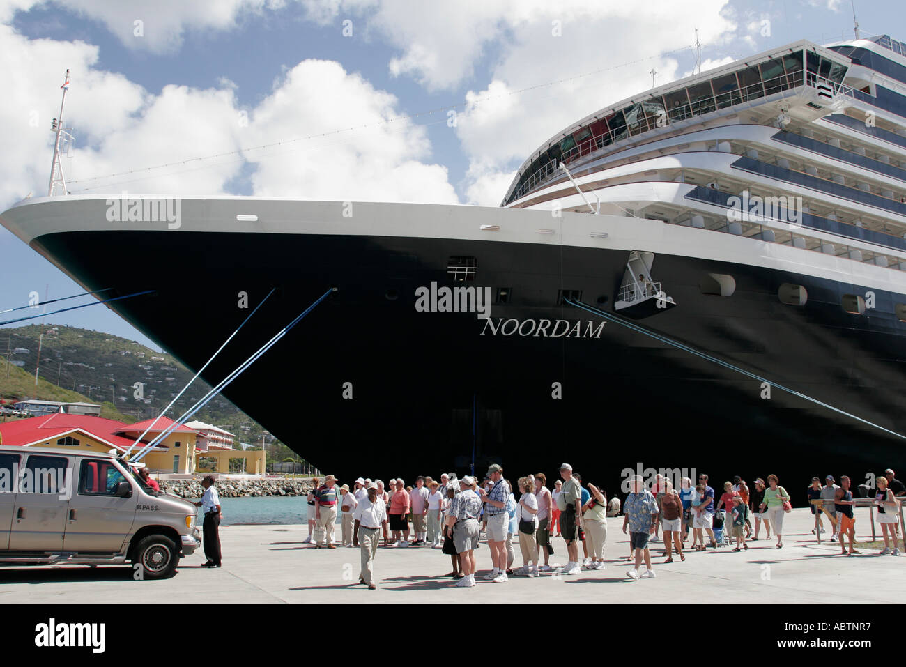 Isole Vergini, USVI, U.V.I., Mar dei Caraibi, acqua, Oceano Atlantico, acqua, St. Thomas, Saint, Crown Bay, Holland America Line, 10 cru di dieci giorni dei Caraibi orientali Foto Stock