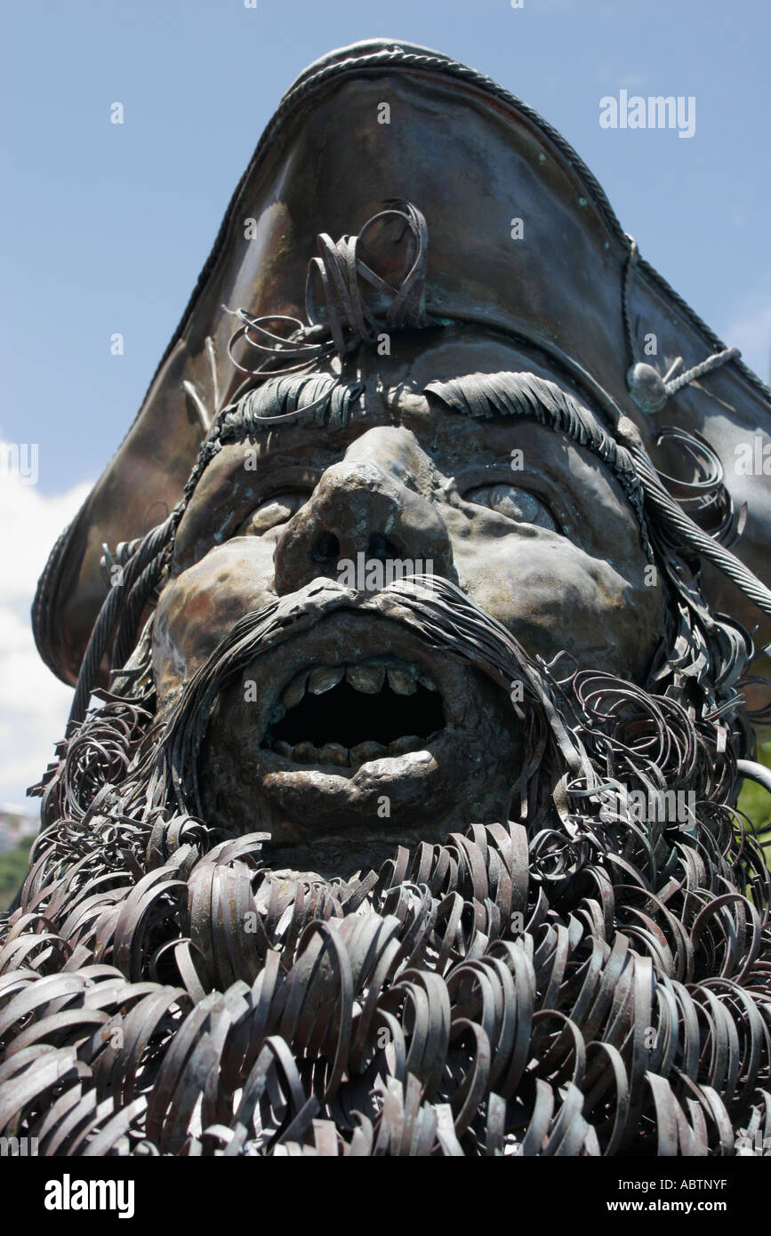 Isole Vergini, USVI, U.V.I., Mar dei Caraibi, acqua, Oceano Atlantico, acqua, St. Thomas,Saint,Charlotte Amalie,Blackbeard's Hill,scultura pirata,a,USVIStTho Foto Stock
