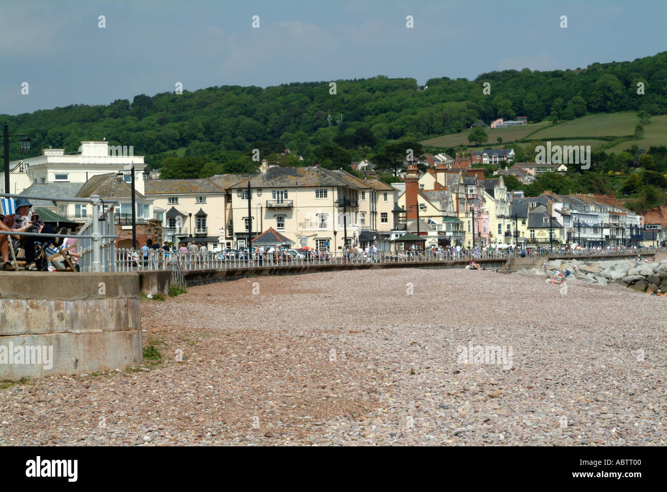 La Esplanade e la città di Sidmouth Devon England Regno Unito Regno Unito Foto Stock