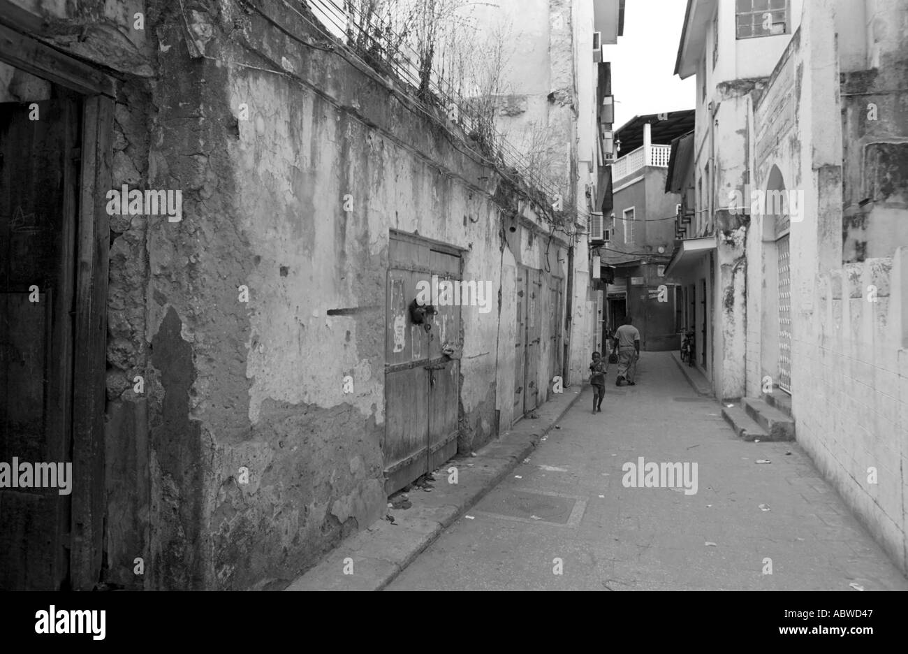 Backstreet in Stone Town Zanzibar, Tanzania Foto Stock