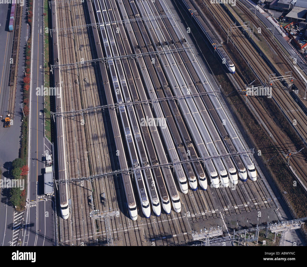 Vista aerea del treno bullet Foto Stock