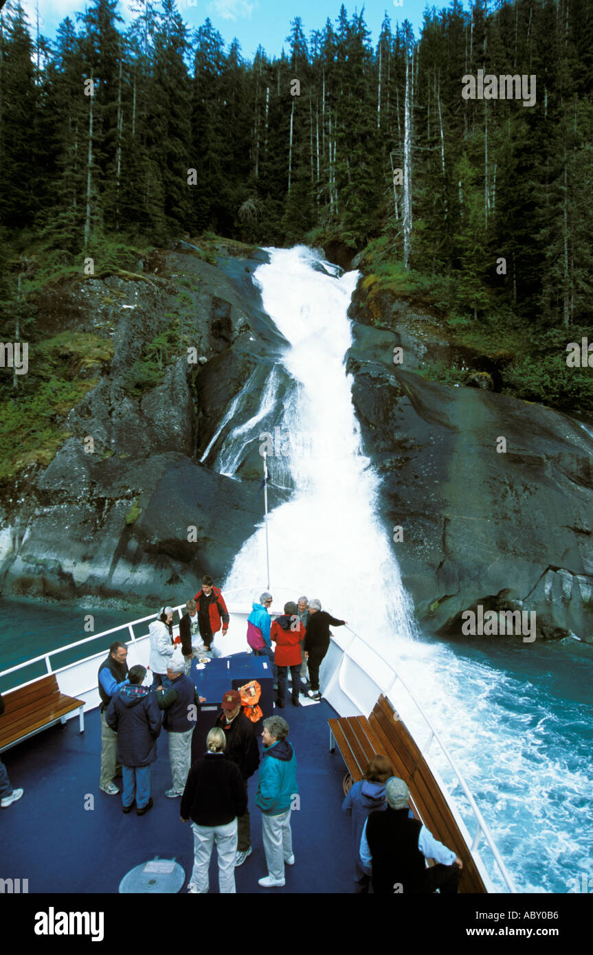 Le cascate ghiacciate in Tracy Arm Fjord AK Nessun rilascio di modello SS spirito di scoperta della nave di crociera Crociera di West Tours Foto Stock