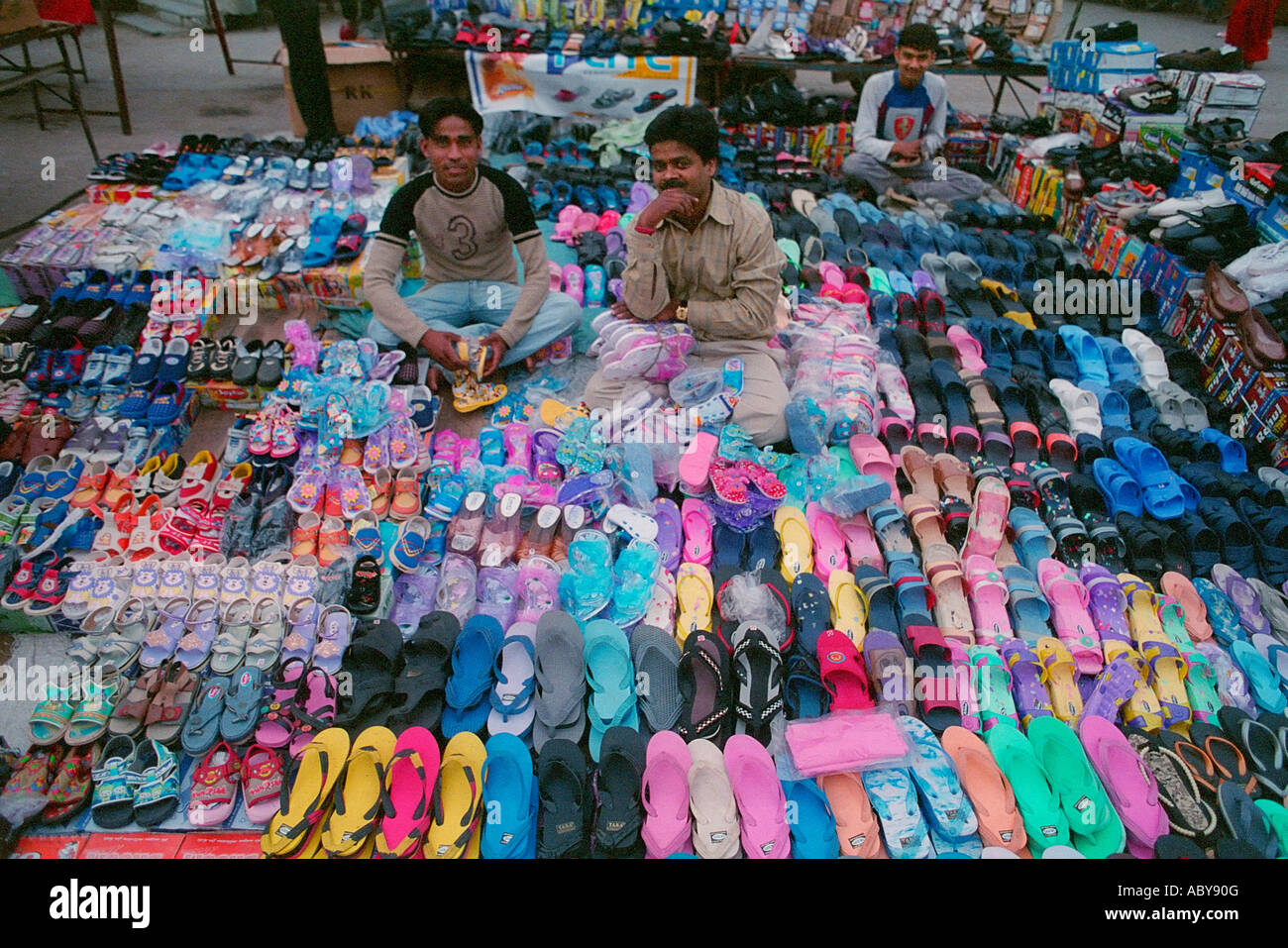 Gli operatori di mercato di Delhi, India Foto Stock