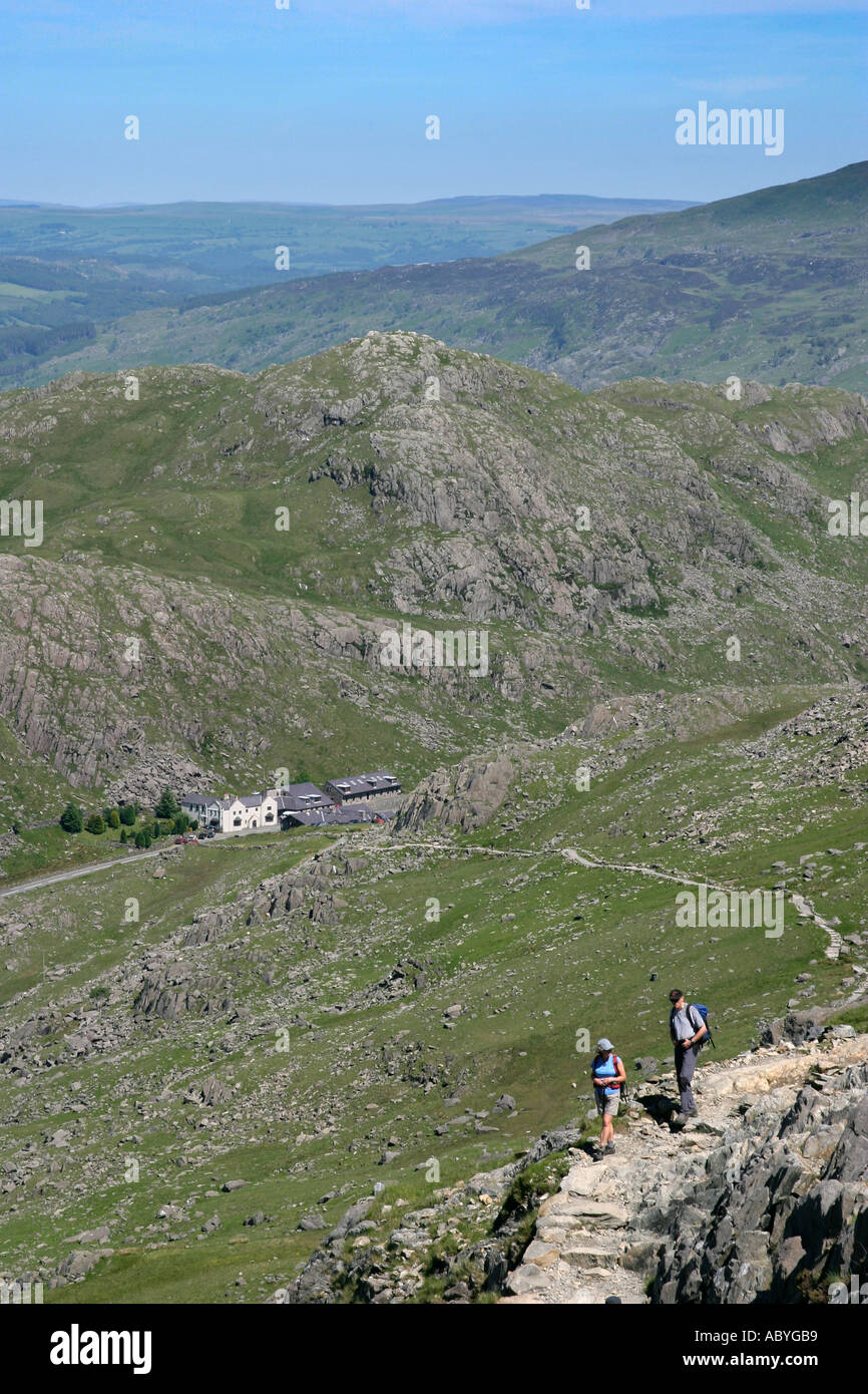 Escursionismo in Snowdonia Foto Stock