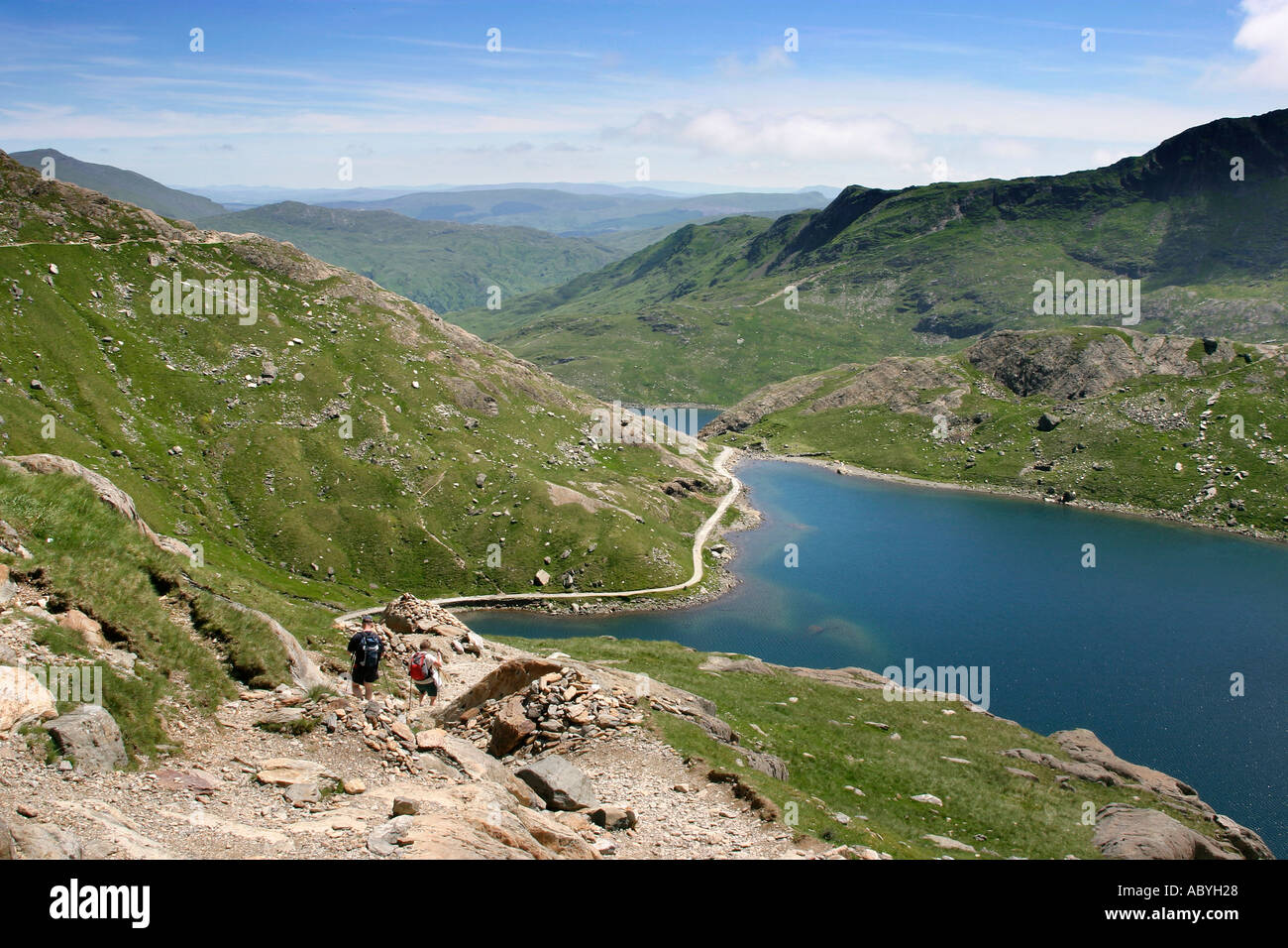 Escursionismo in Snowdonia Foto Stock