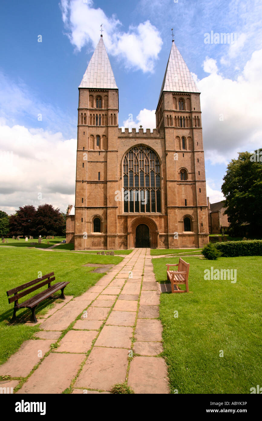 Vista di Southwell Minster,Nottinghamshire,l'Inghilterra,UK Foto Stock