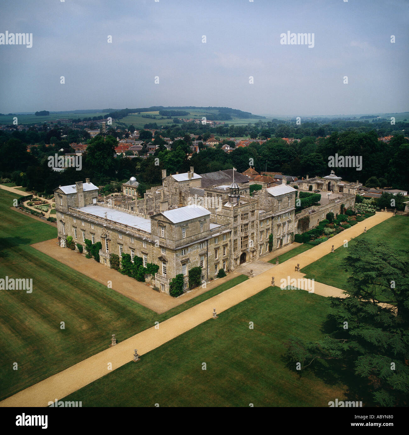 Wilton House Casa del Conte di Pembroke UK vista aerea Foto Stock