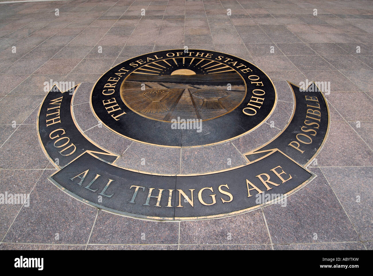 Sigillo ufficiale dello Stato di Ohio presso lo State Capitol Building in Columbus OH Foto Stock