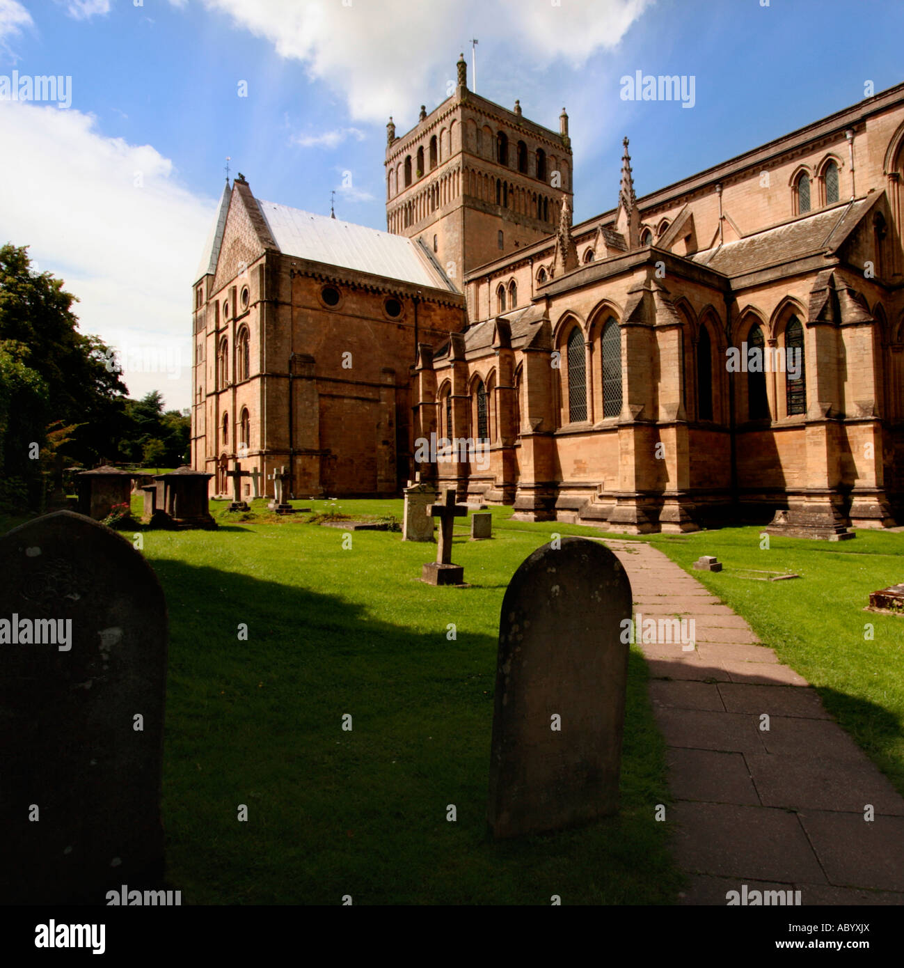 Vista di Southwell Minster,Nottinghamshire,l'Inghilterra,UK Foto Stock