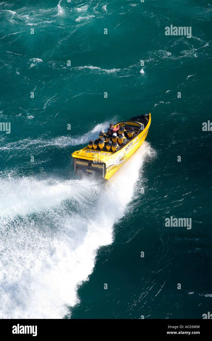 Rapids Jet Fiume Waikato vicino a Taupo Isola del nord della Nuova Zelanda antenna Foto Stock