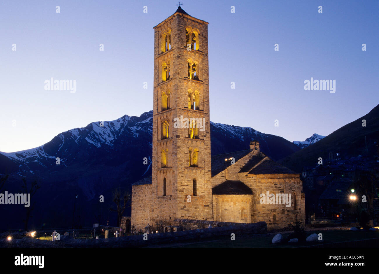 Sant Climent de Taüll. Chiesa romanica (s. XII). Taüll. Alta Ribagorça. Lleida. Spagna Foto Stock