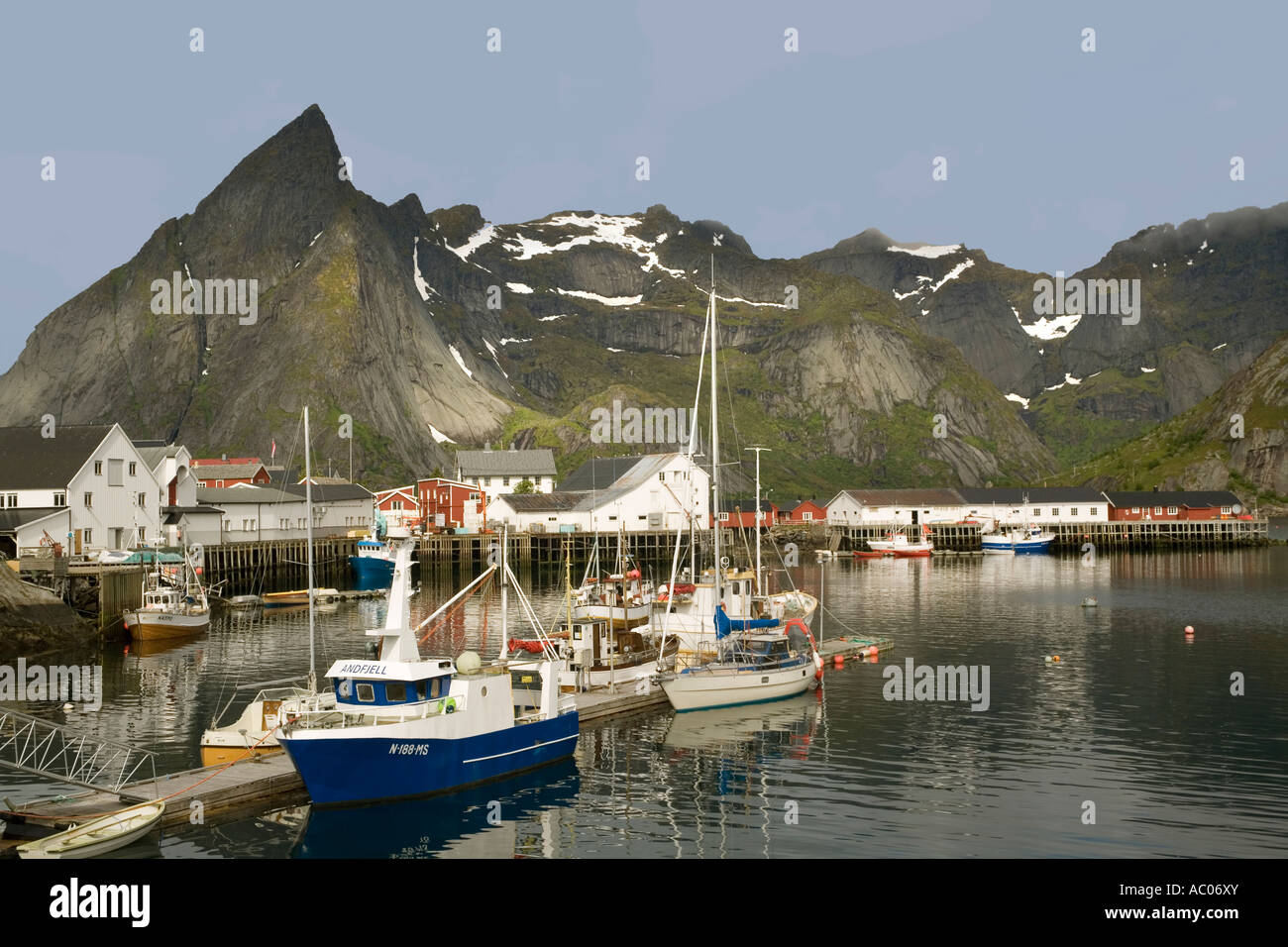 La Norvegia. Nordland. Isole Lofoten. Hamnøy Foto Stock