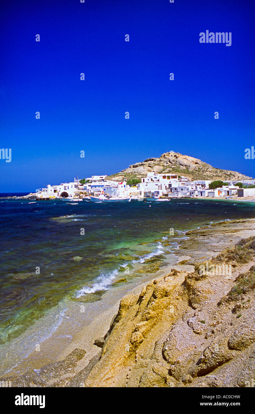 Agia Anna Borgo Isola di Mykonos Grecia Foto Stock