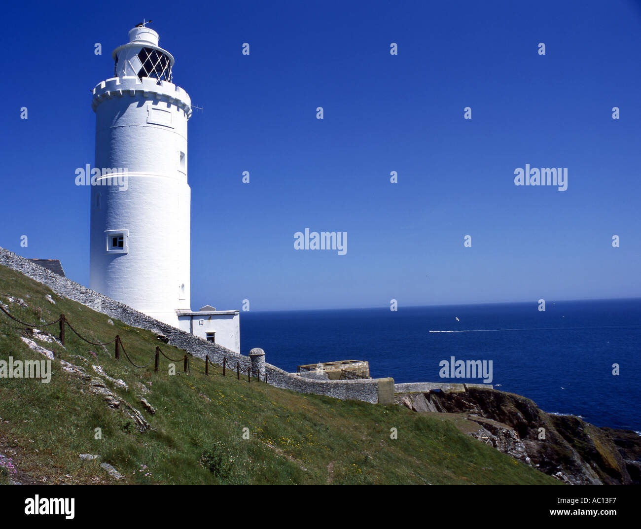 Avviare Point Lighthouse South Devon Foto Stock