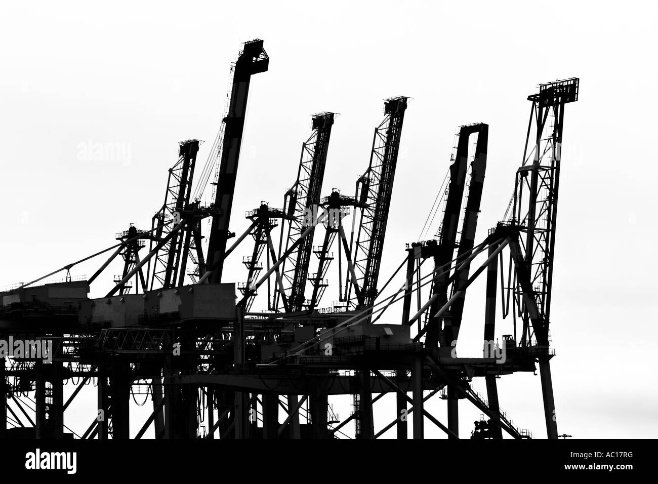 Industria di spedizione / Contenitore Gantry cranes nel porto di Melbourne ' Victoria Australia. Foto Stock