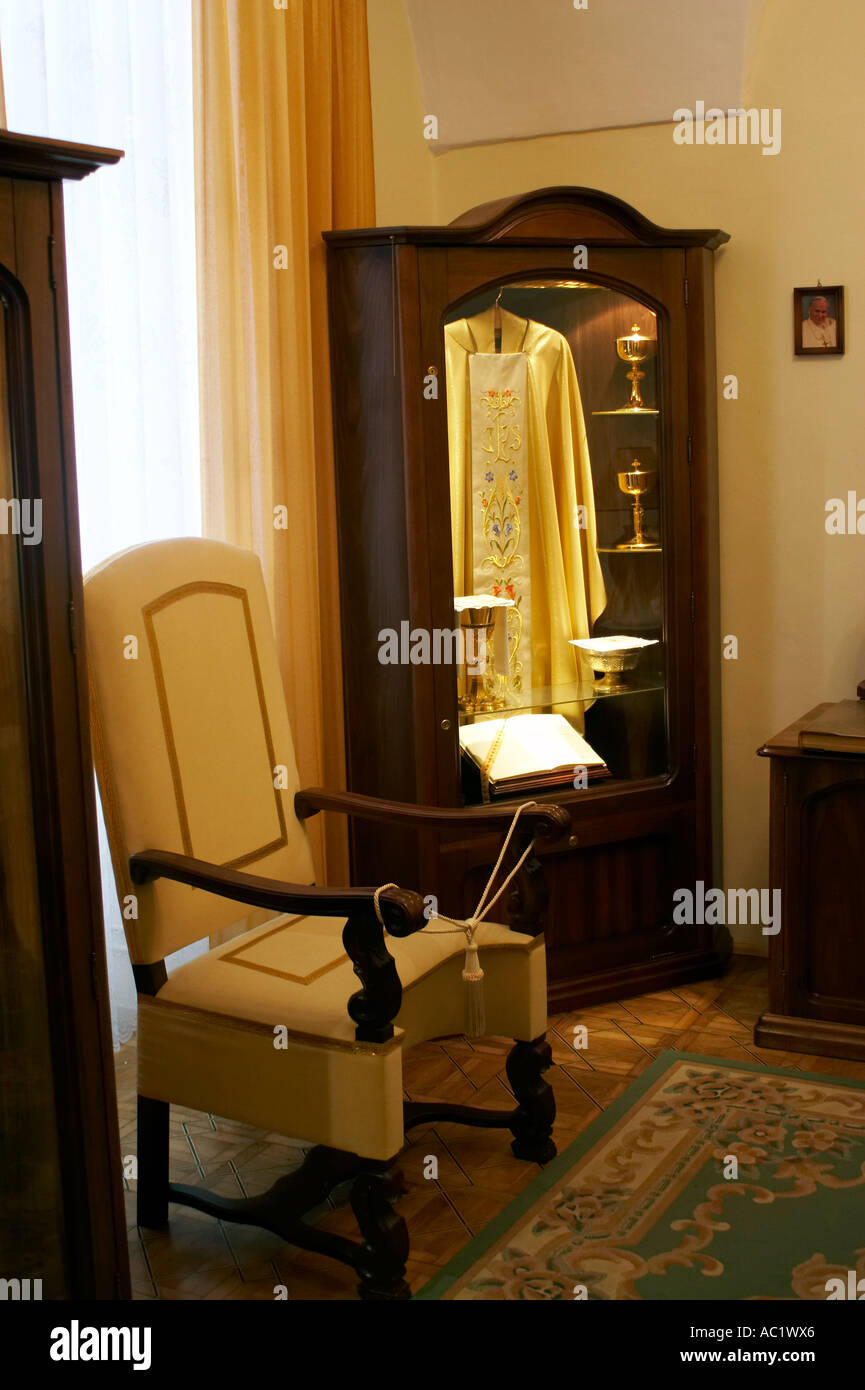 Kalwaria Zebrzydowska, il più antico Calvario in Polonia. La camera del Papa Giovanni Paolo II Foto Stock