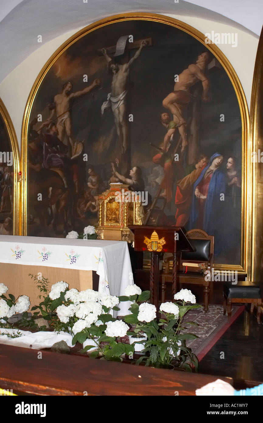 Kalwaria Zebrzydowska, il più antico Calvario in Polonia. Il murale nella cappella Foto Stock