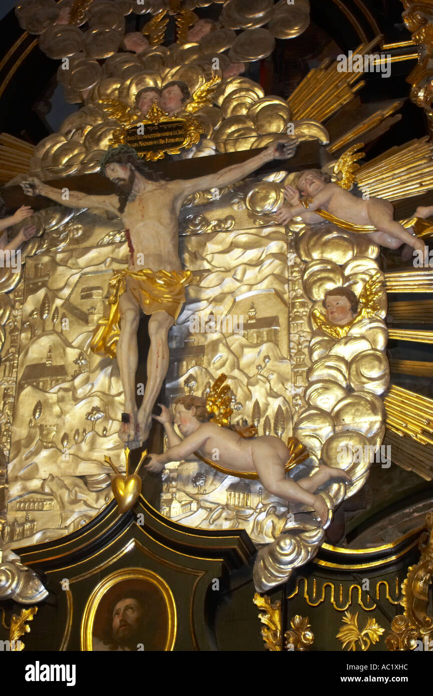 Kalwaria Zebrzydowska, il più antico Calvario in Polonia. Parte dell'altare di Bernardino Chiesa Foto Stock